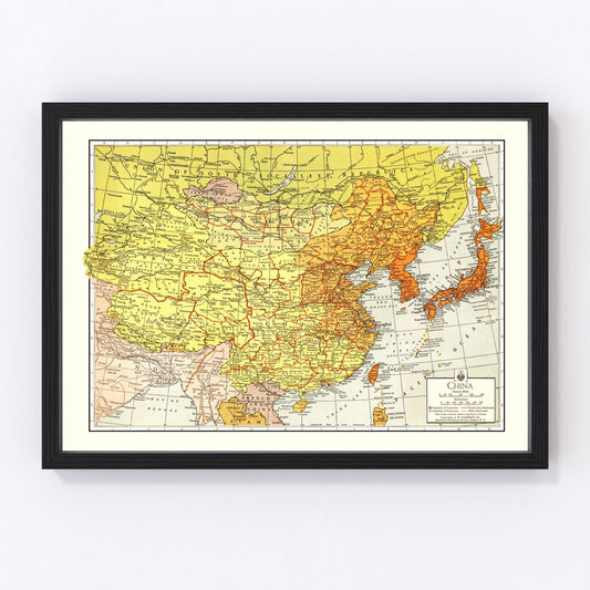 Vintage Map of China 1943 - Concordia Style Boutique