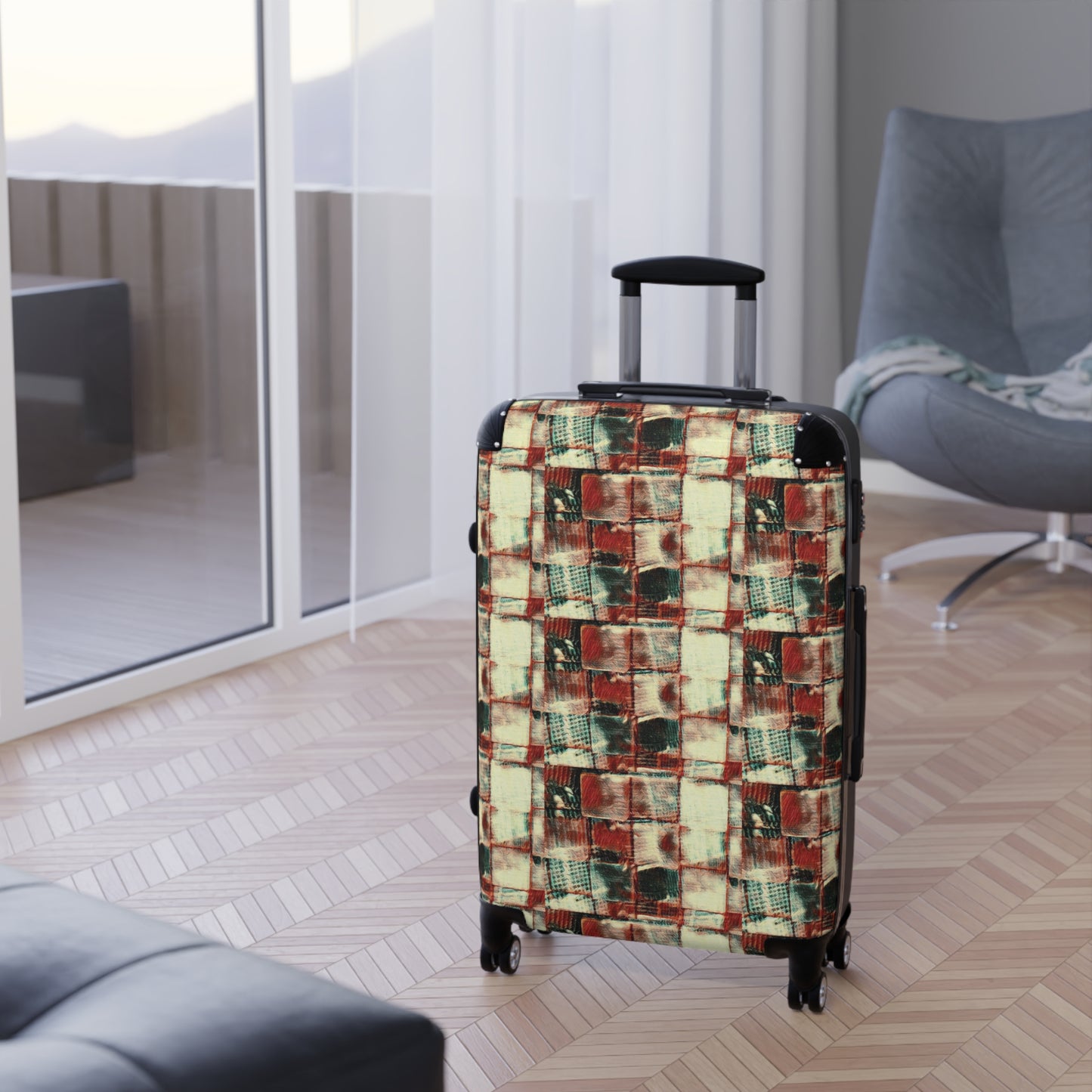 Suitcase - "Square Dance" - Premium suitcase from Concordia Style Boutique - Just $277.02! Shop now at Concordia Style Boutique