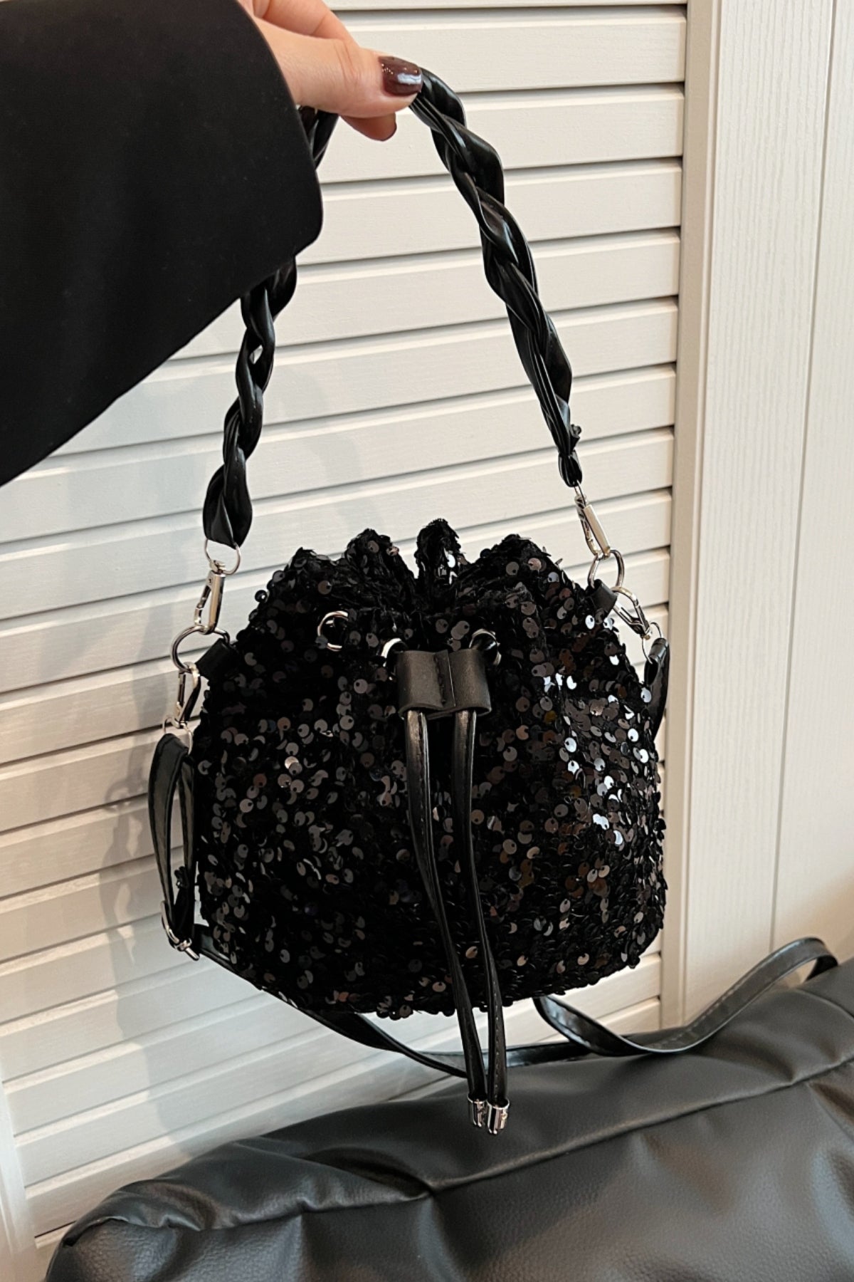 Sequin Drawstring Bucket Bag - Premium Bucket Bag from Concordia Style Boutique - Just $19.34! Shop now at Concordia Style Boutique