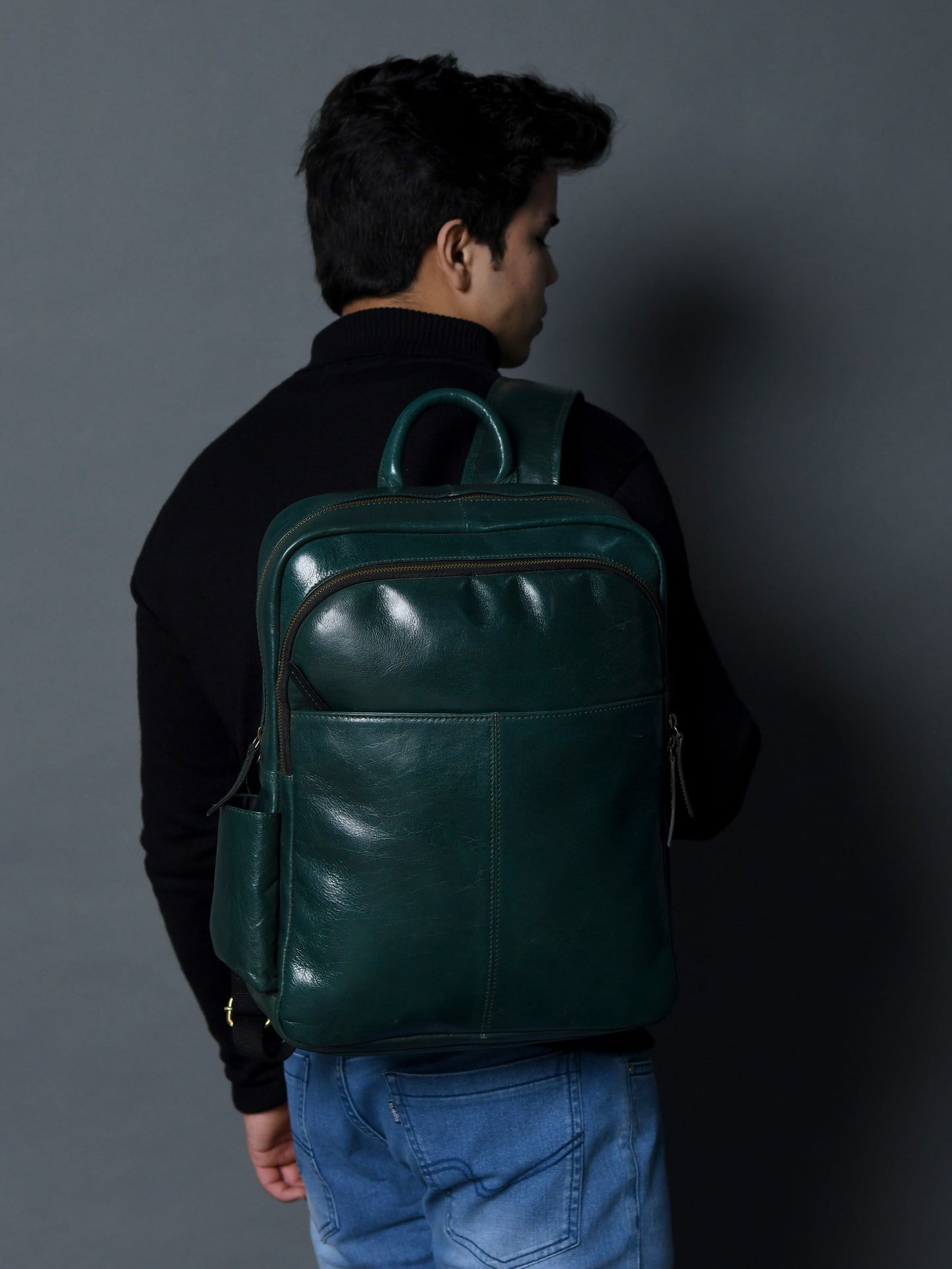 Luxury Italian Leather Backpack, Green - Concordia Style Boutique