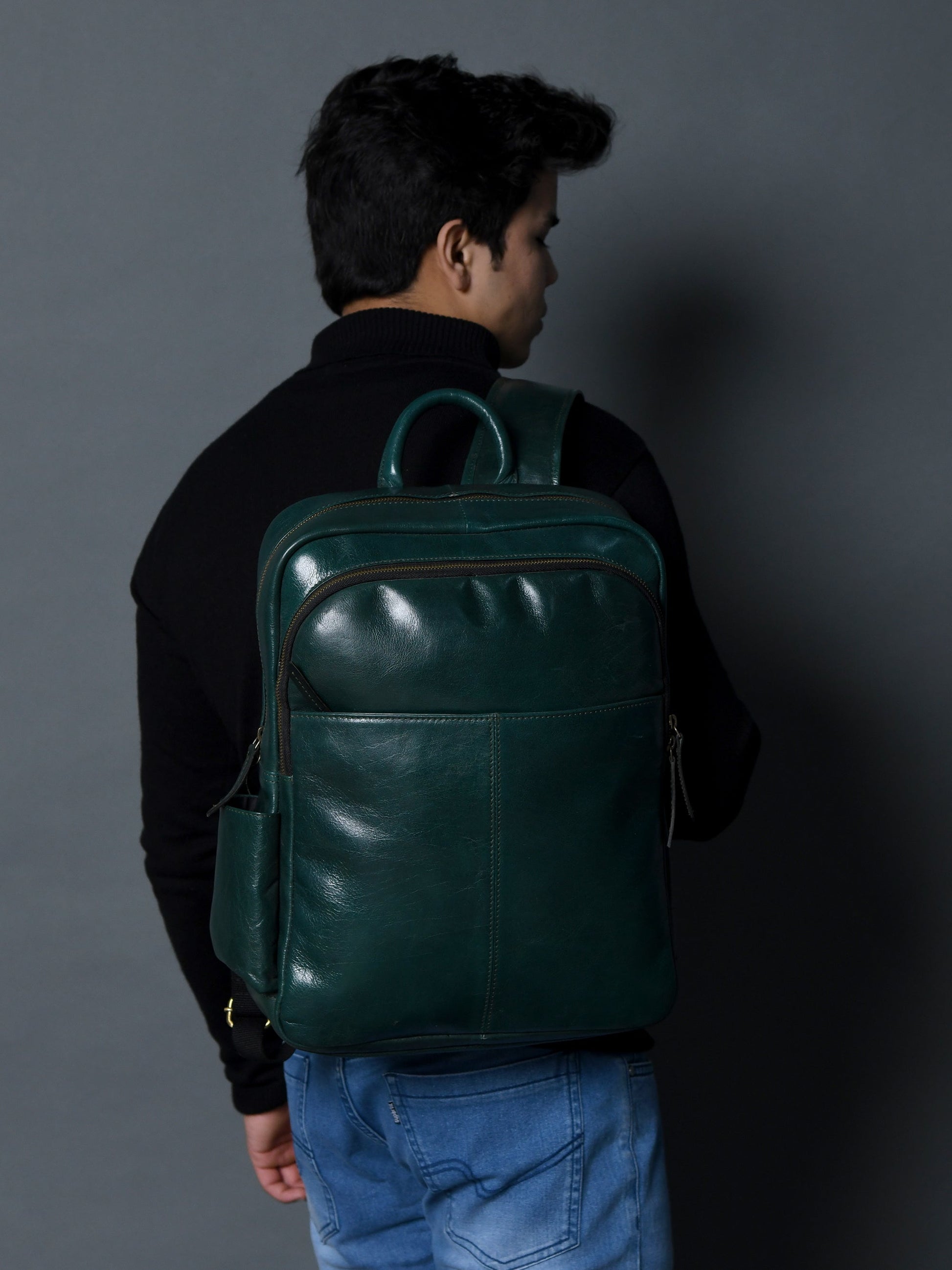 Luxury Italian Leather Backpack, Green - Concordia Style Boutique