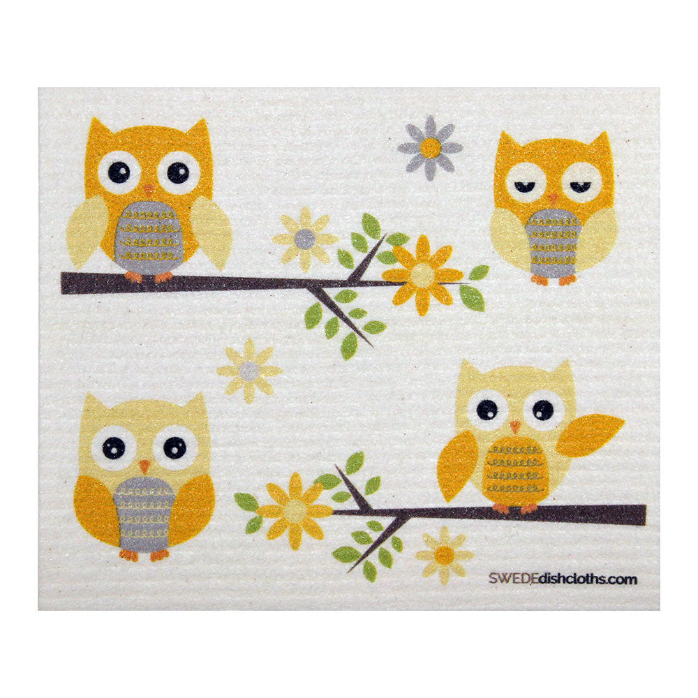 Mixed Owls Set of 3 cloths (One of each design) Swedish Dishcloths ECO Absorbent Cleaning Cloth - Concordia Style Boutique