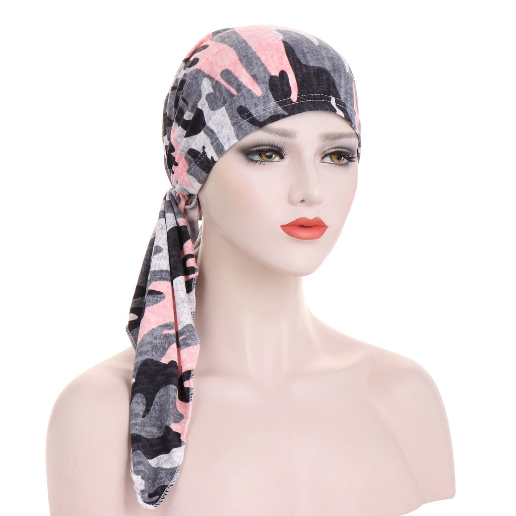 Curved Tail Turban Hat Flower Cloth Pullover - Premium head wrap from Concordia Style Boutique - Just $13.98! Shop now at Concordia Style Boutique