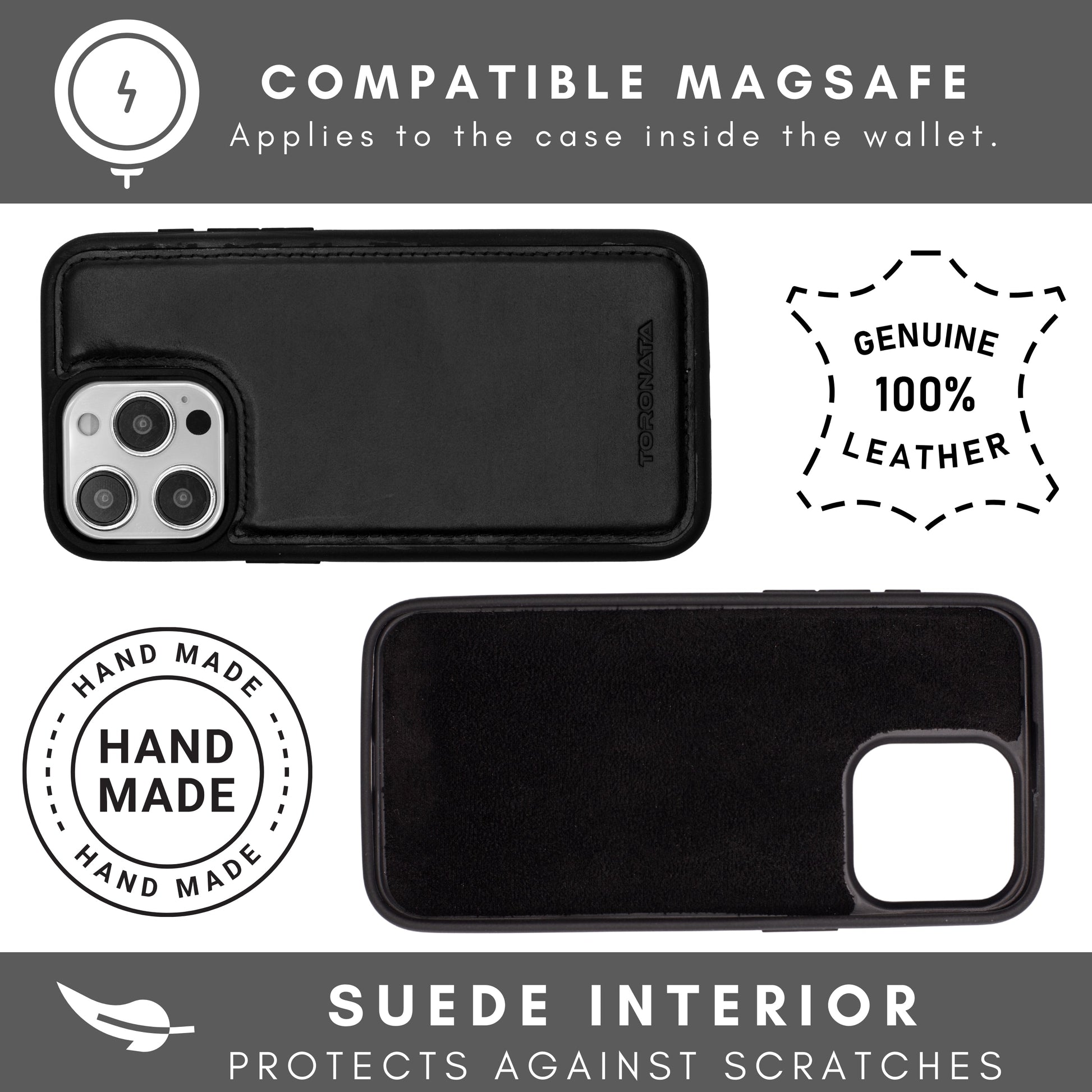 Vegas Premium Leather iPhone 15 Plus Wallet Case with MagSafe | Detachable RFID Blocking Luxury Wallet - Concordia Style Boutique