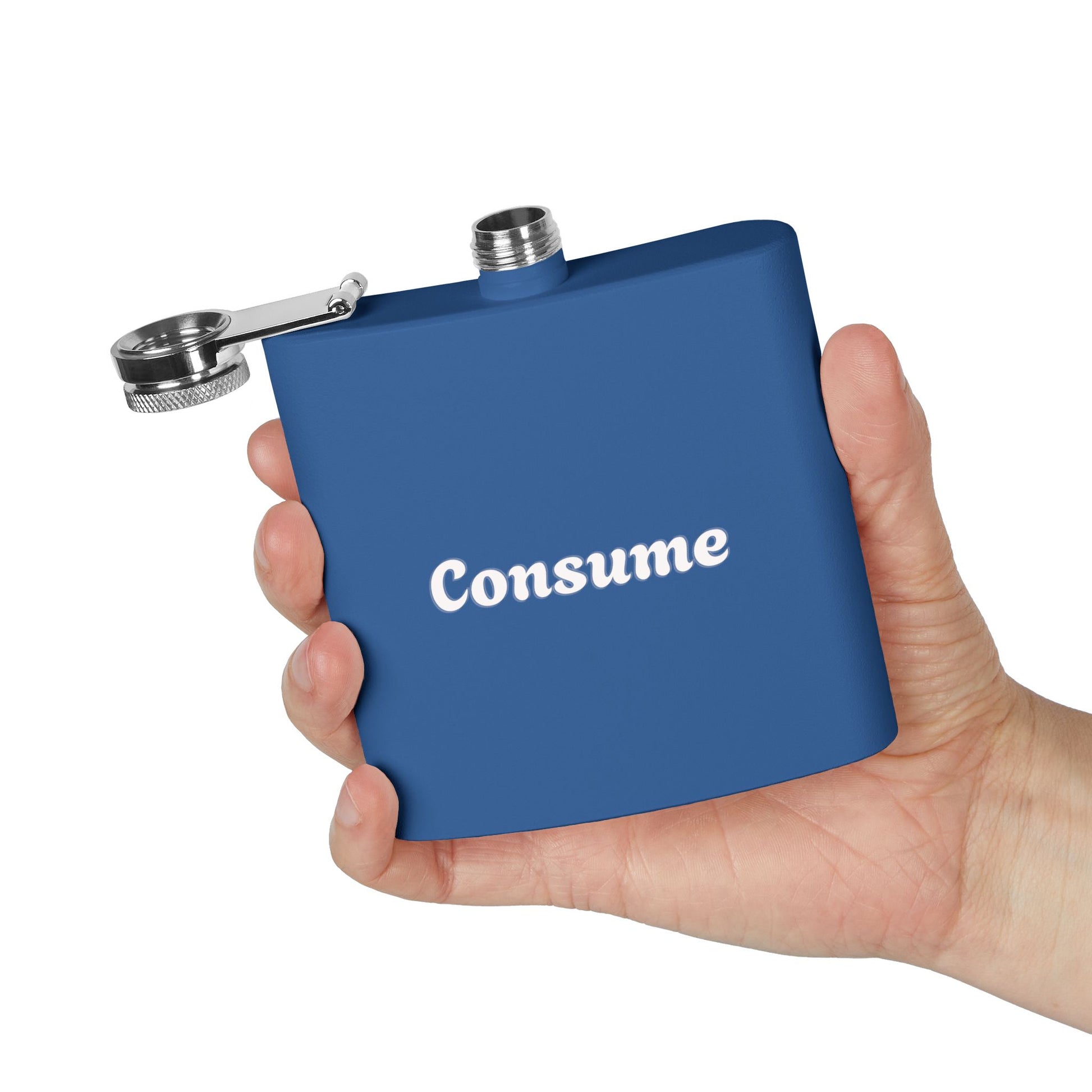"Consume" -  6 oz Stainless Steel Flask - Premium 6 oz Stainless Steel Hip Flask from Concordia Style Boutique - Just $28.88! Shop now at Concordia Style Boutique