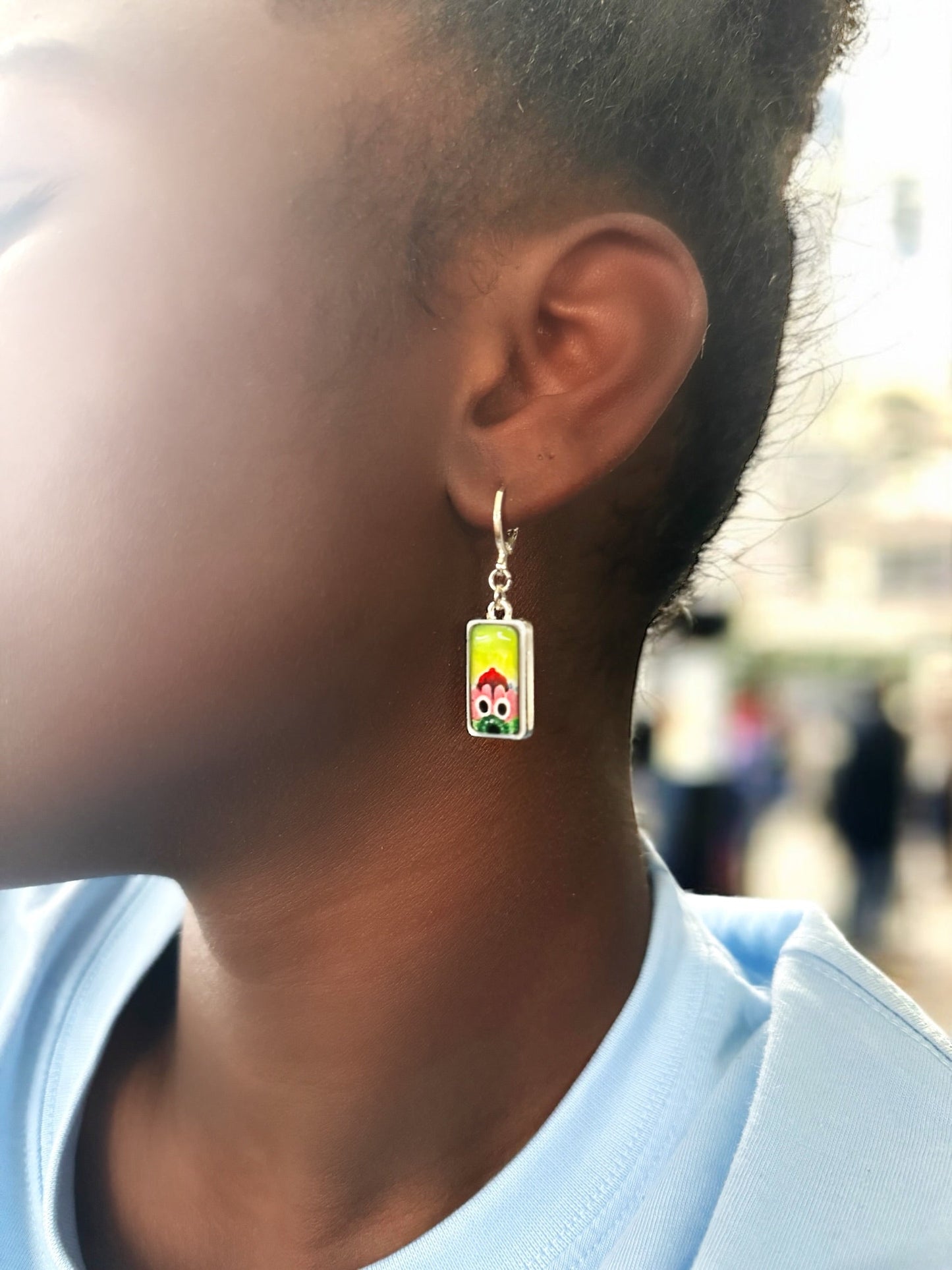 Hand-Painted Peeking Phanatic Earrings | Pretty Weird