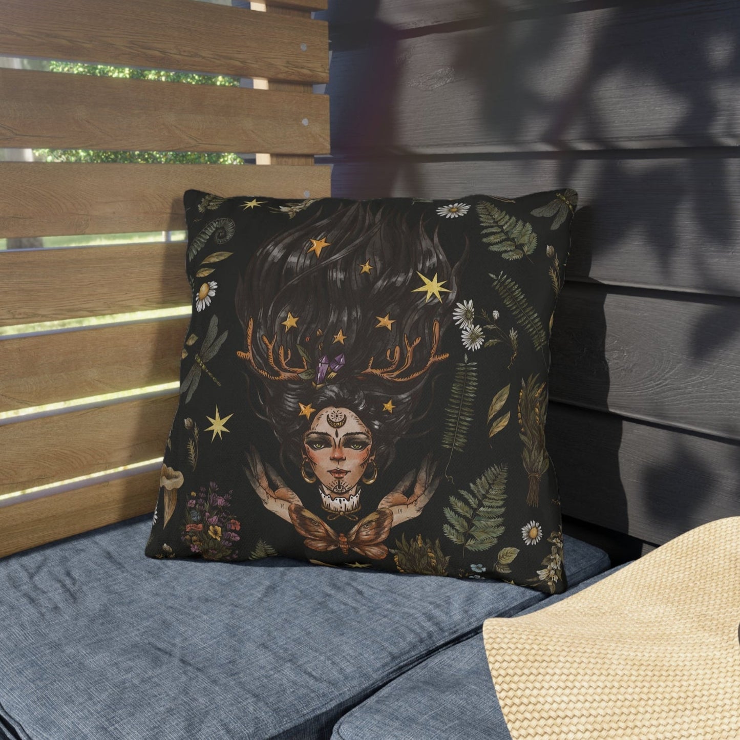 "Witch of the Wood" Outdoor Throw Pillows