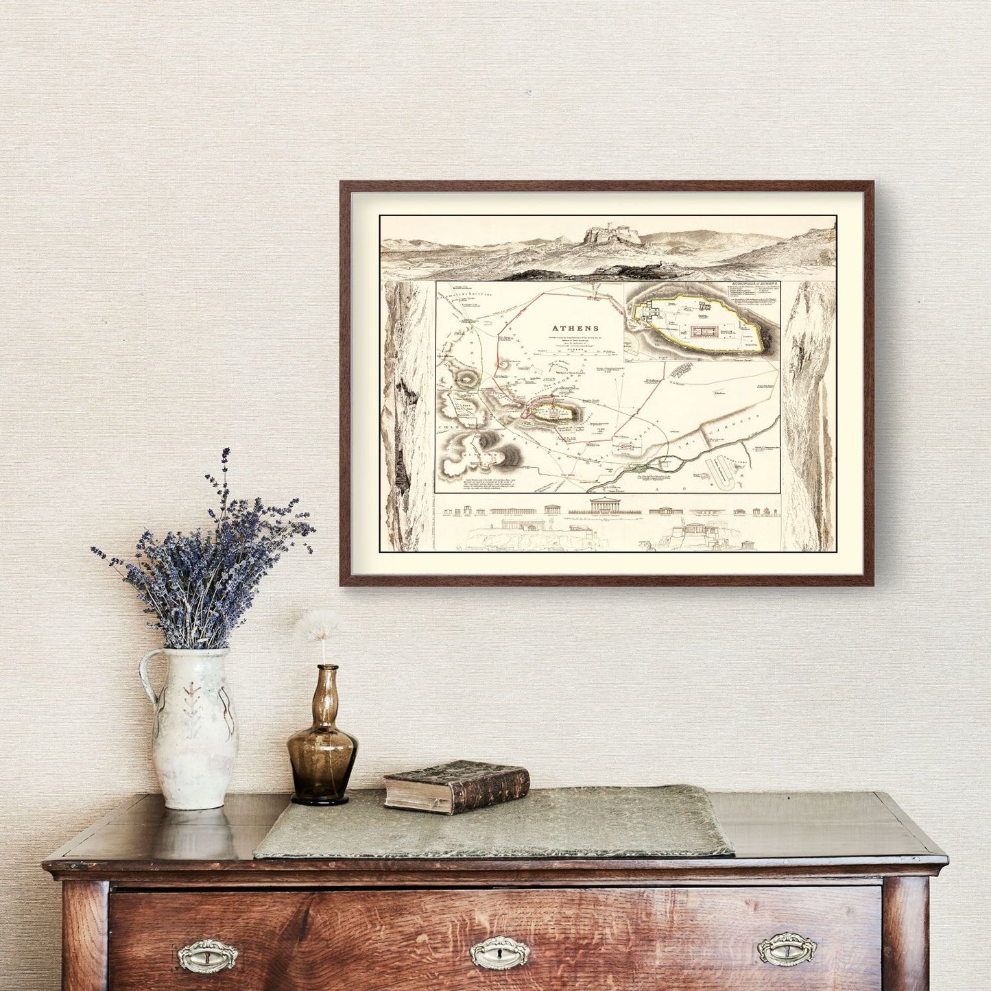 Vintage Map of Athens, Greece 1832 - Concordia Style Boutique