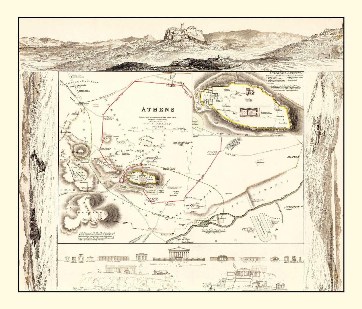 Vintage Map of Athens, Greece 1832 - Concordia Style Boutique