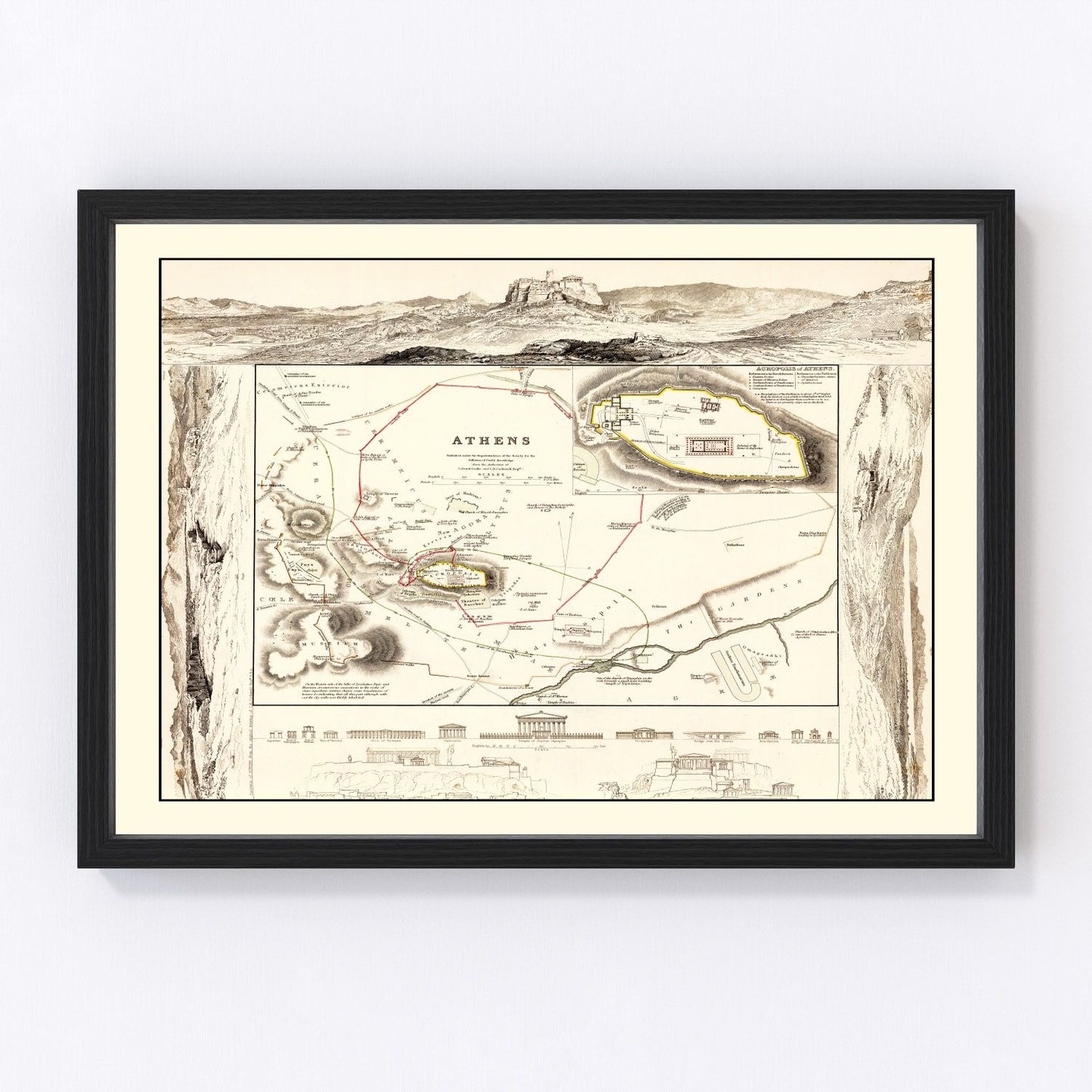 Vintage Map of Athens, Greece 1832 - Concordia Style Boutique
