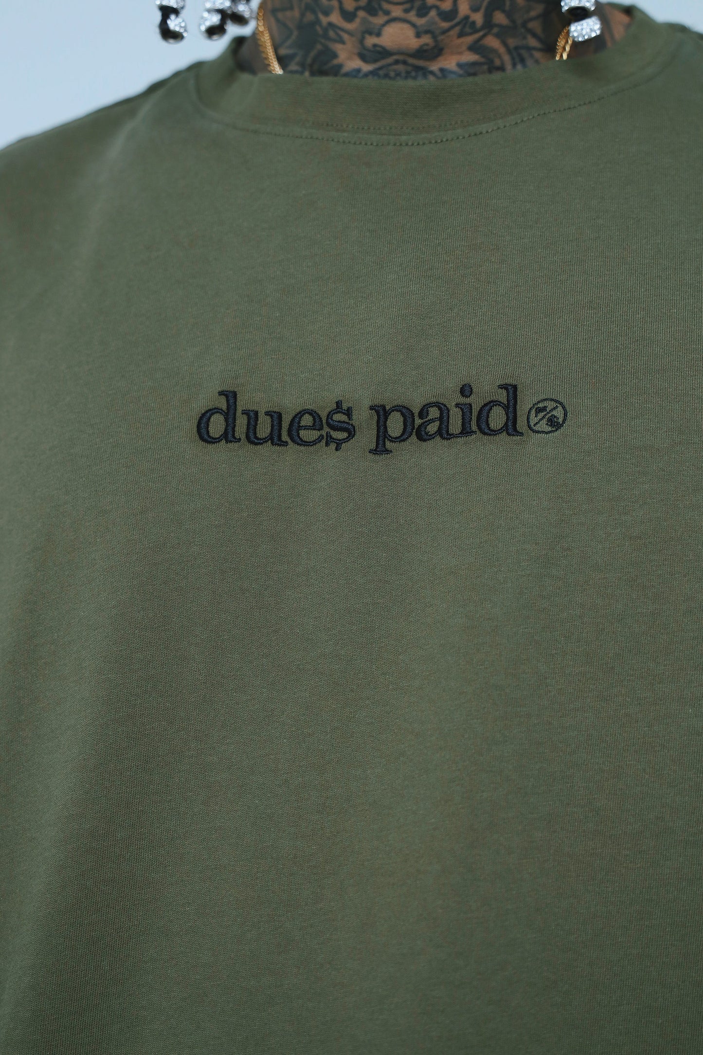 Dues Paid (Military Green - Oversize Shirt) - Concordia Style Boutique