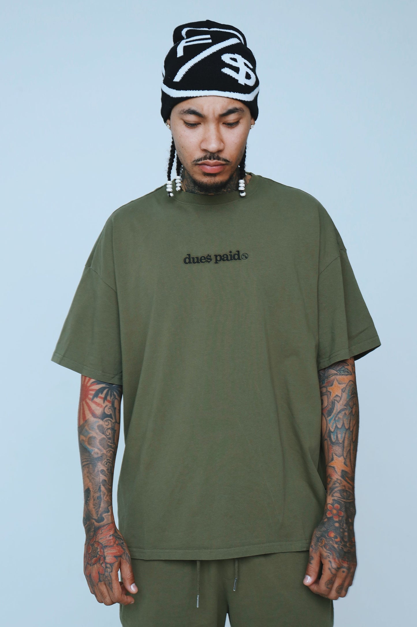 Dues Paid (Military Green - Oversize Shirt) - Concordia Style Boutique