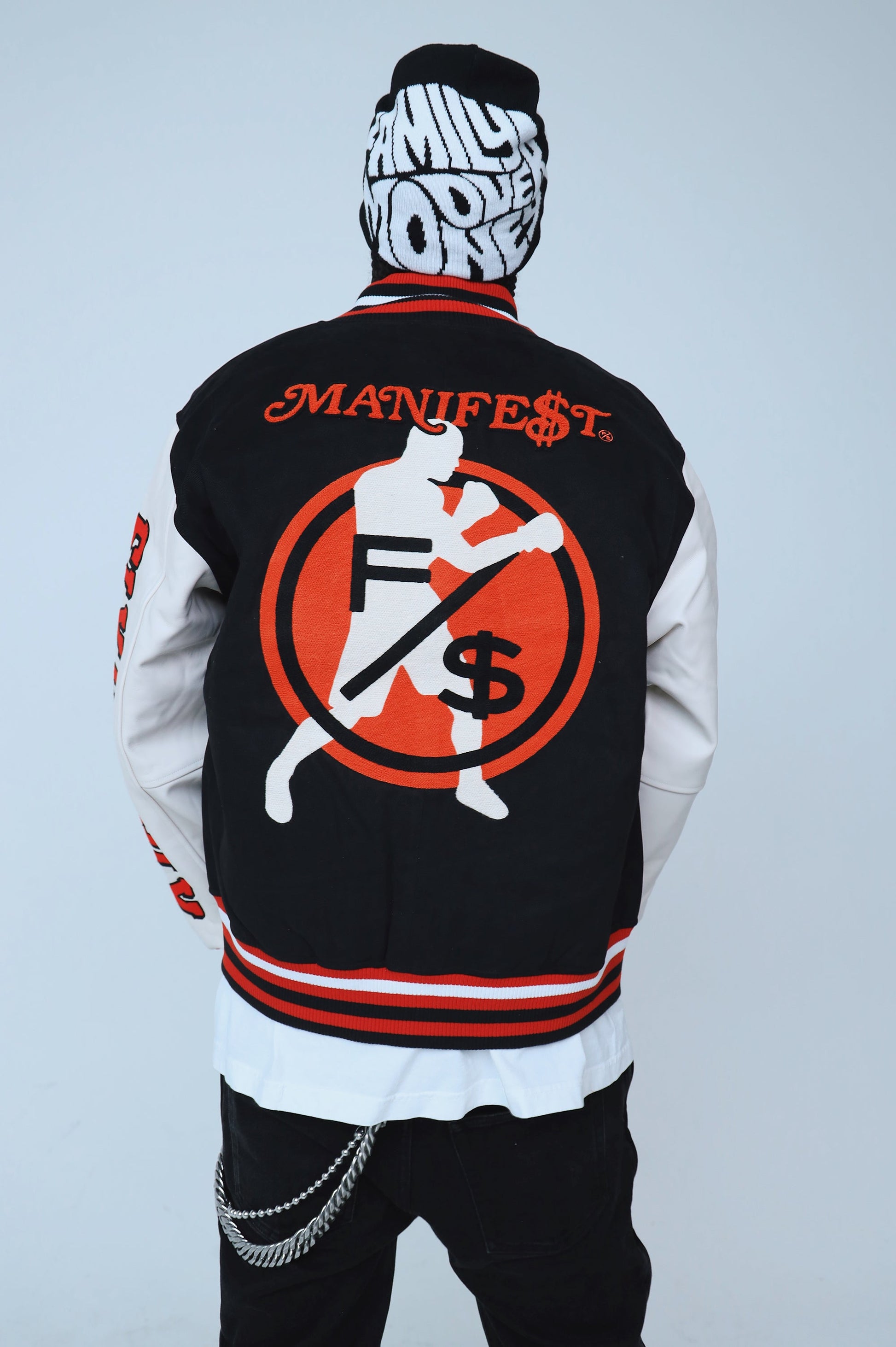 Manifest Varsity Jacket (Black) - Concordia Style Boutique