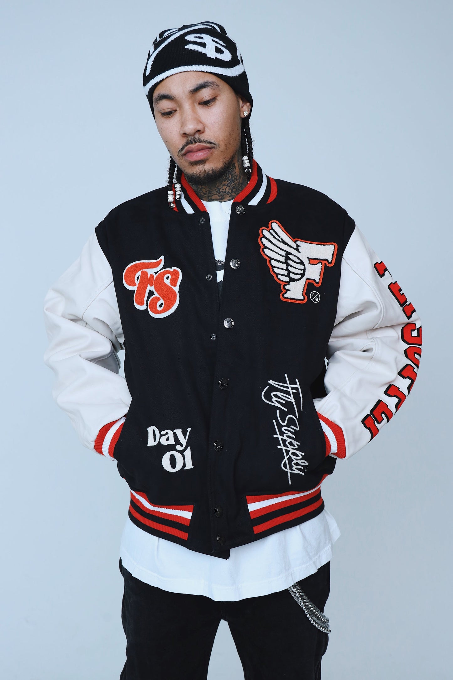 Manifest Varsity Jacket (Black) - Concordia Style Boutique