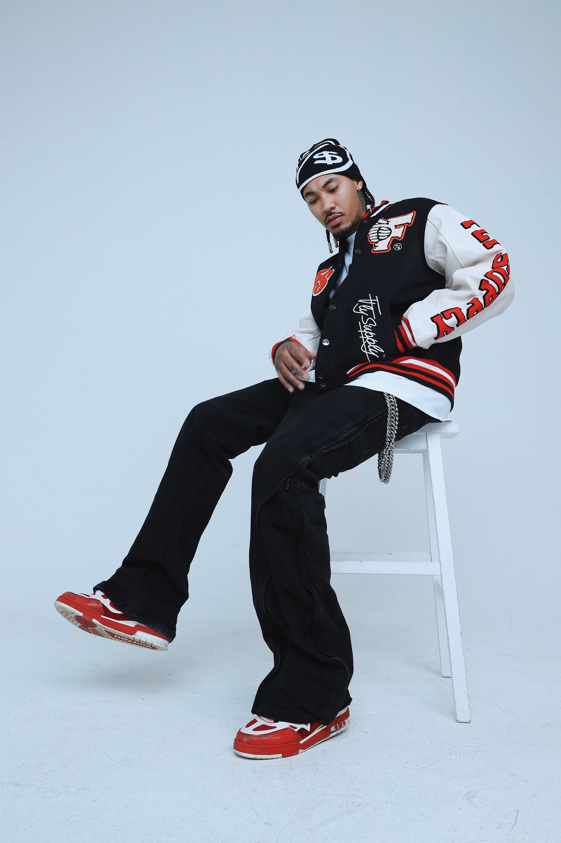 Manifest Varsity Jacket (Black) - Concordia Style Boutique