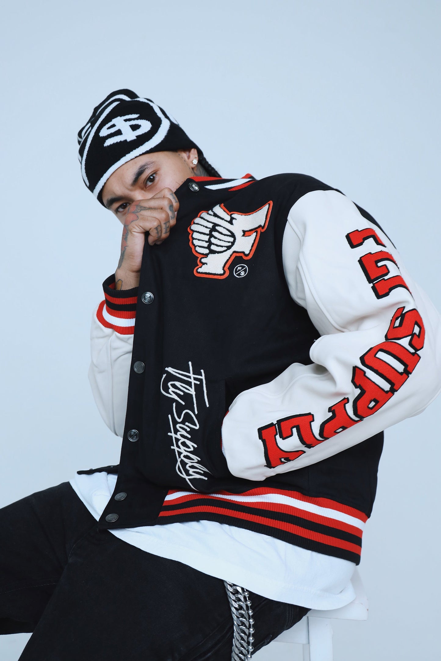 Manifest Varsity Jacket (Black) - Concordia Style Boutique