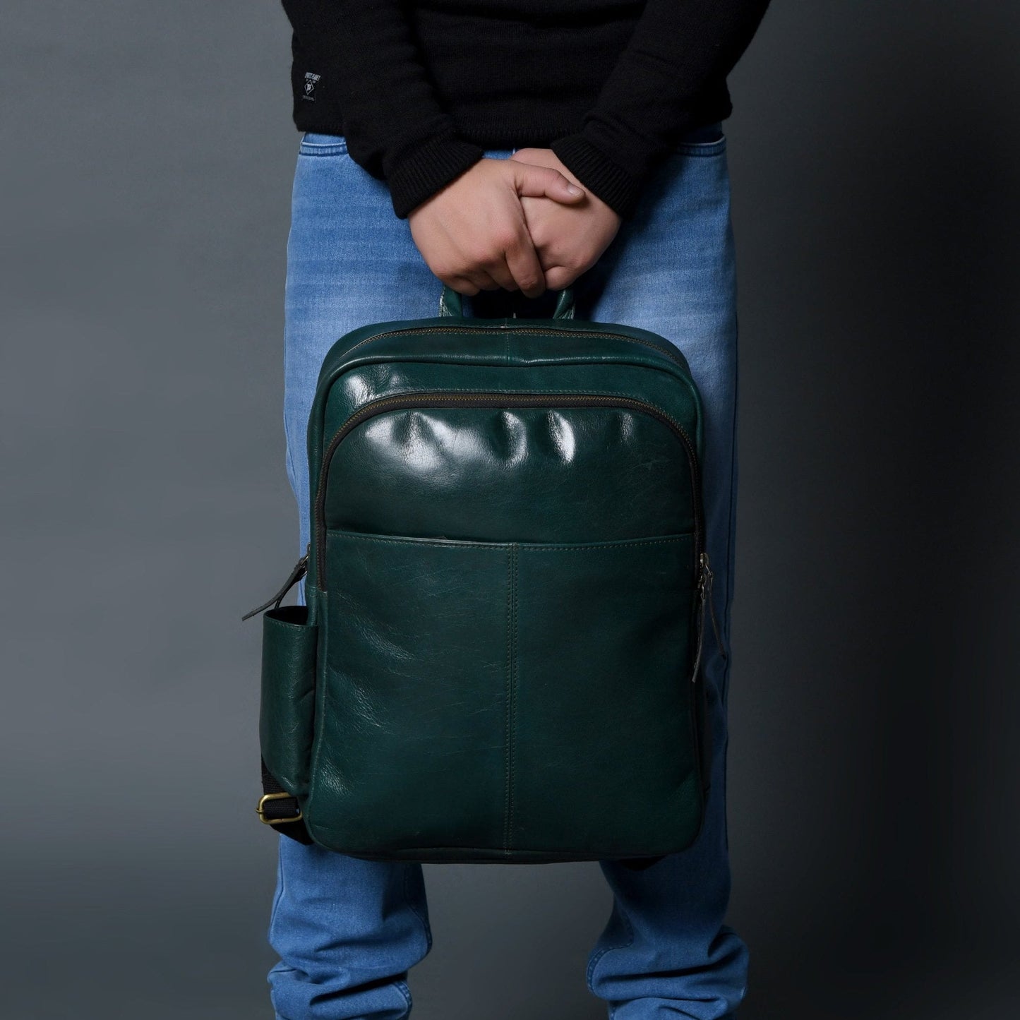 Luxury Italian Leather Backpack, Green - Concordia Style Boutique