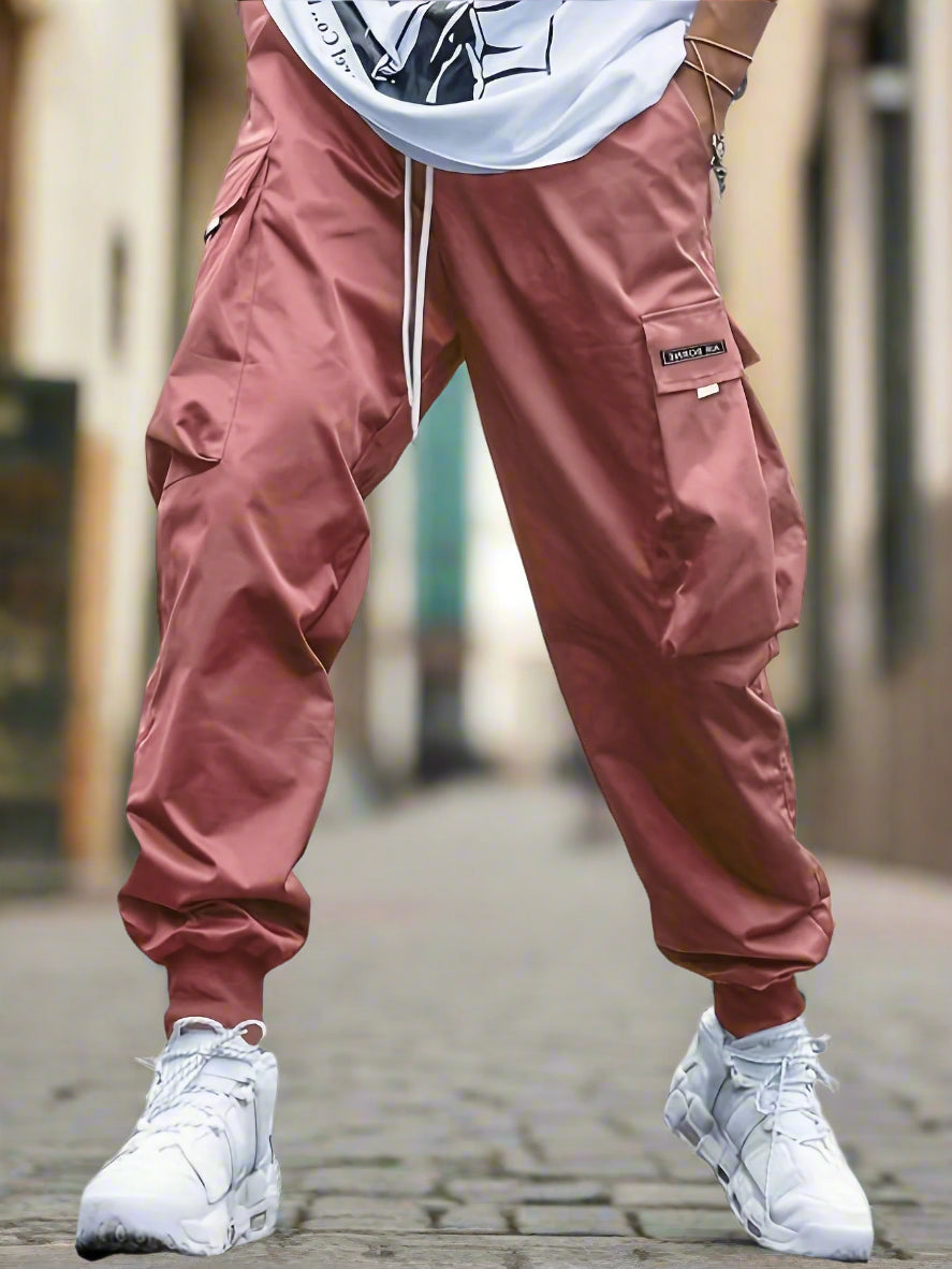 Men’s Multi‑Pocket Drawstring Cargo Pants
