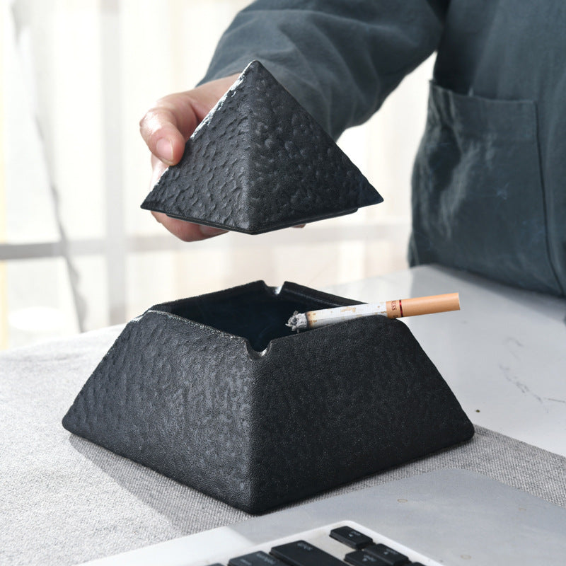 Ceramic Pyramid Ashtray With Lid - Premium Ceramic Pyramid Ashtray With Lid from Concordia Style Boutique - Just $45.89! Shop now at Concordia Style Boutique