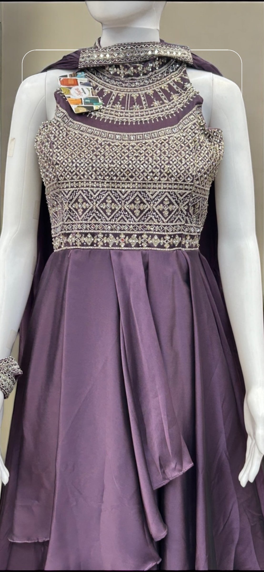 Chiffon silk Indo western gown/ long dress