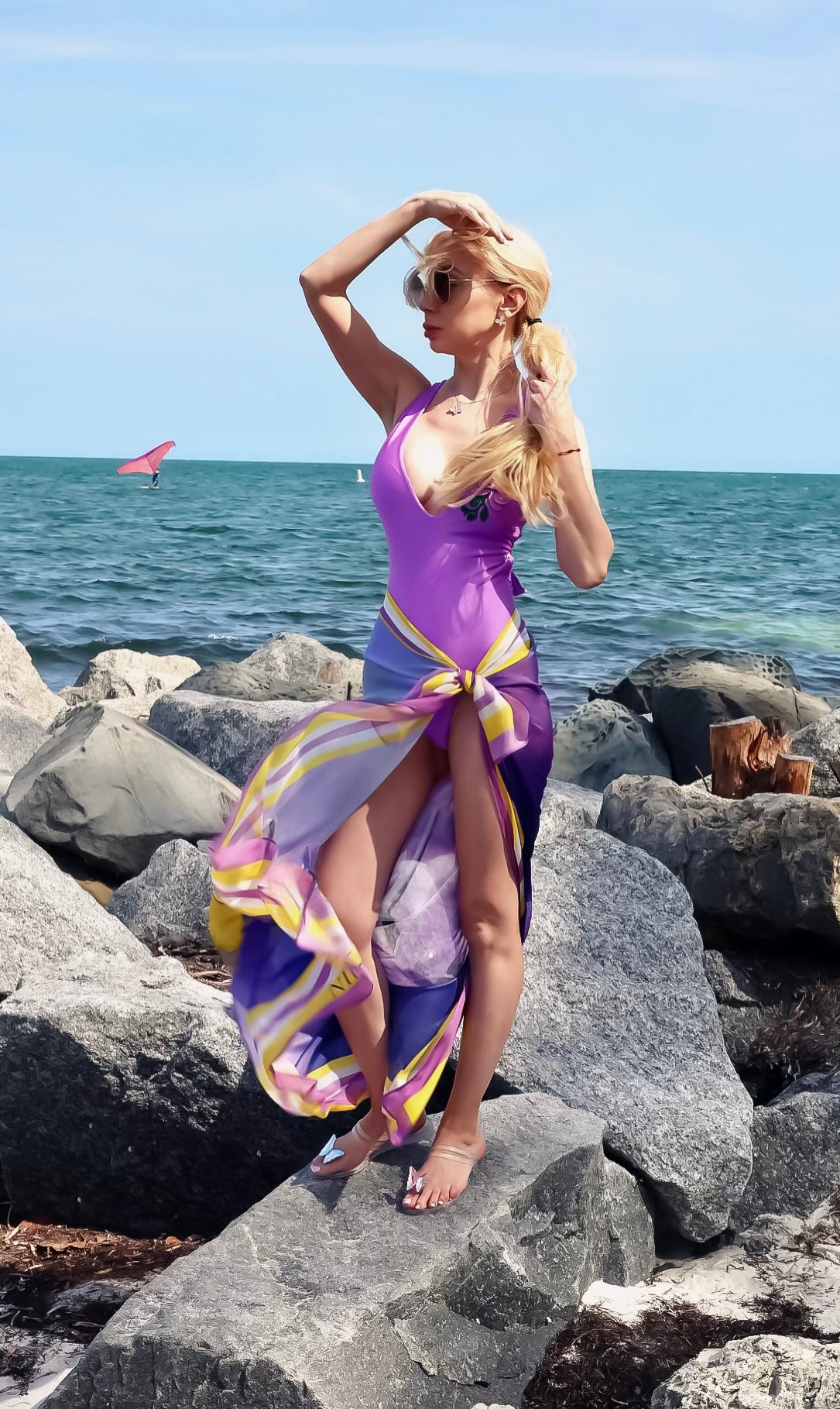 Goddess in Lilac Pareo 100% Silk