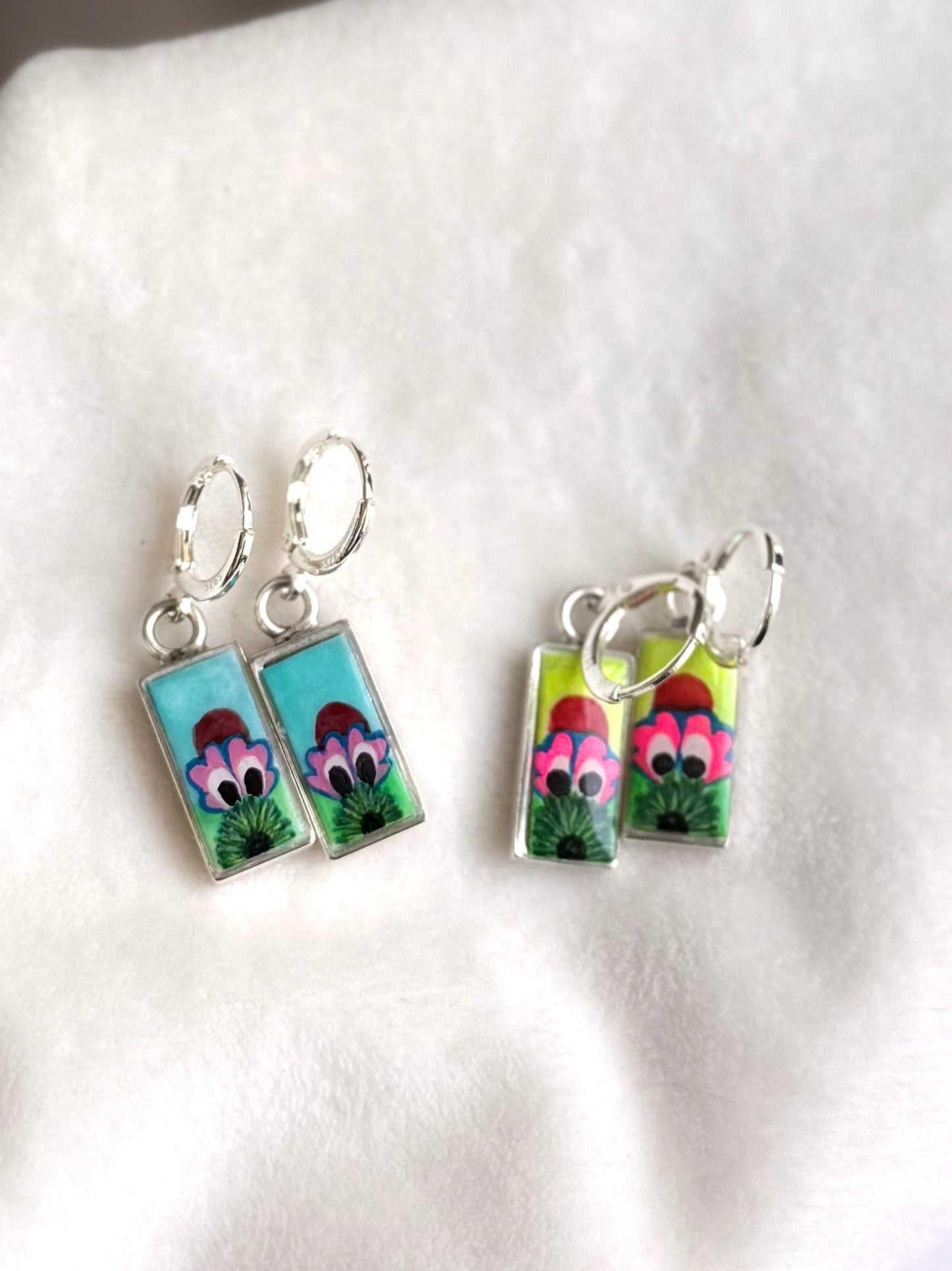 Hand-Painted Peeking Phanatic Earrings | Pretty Weird