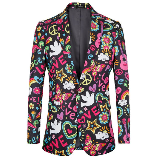 Men’s Slim Fit Floral Blazer – Euro Style - Tuxedo Jacket