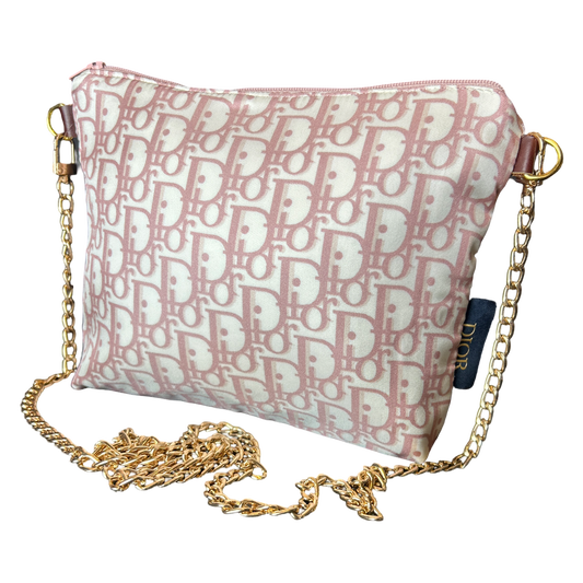 Trotter Pink Vintage Silk Scarf Crossbody Bag