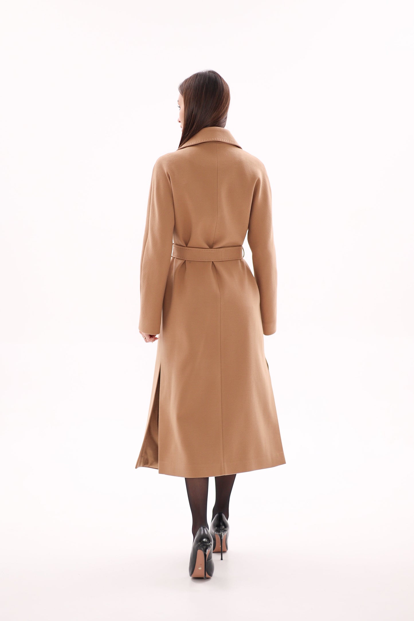 Cambridge Comfort Classic Wraparound Wool Blend Overcoat in Camel