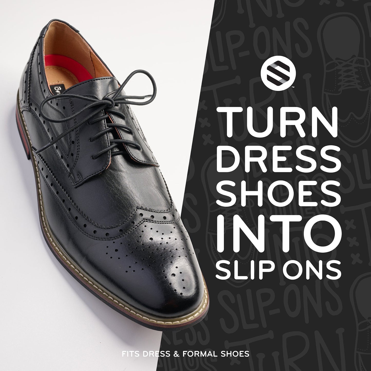 Black Round Elastic Dress Shoe Laces