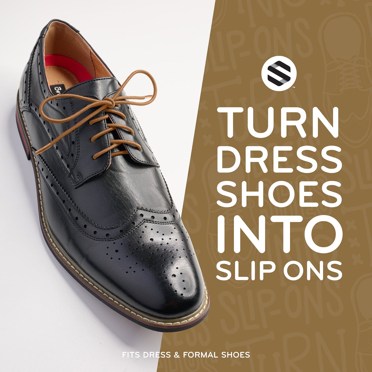 Light Brown Round Elastic Dress Shoe Laces