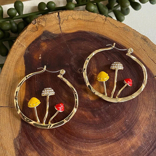 MUSHROOM HOOP EARRING (PAIR) - Concordia Style Boutique