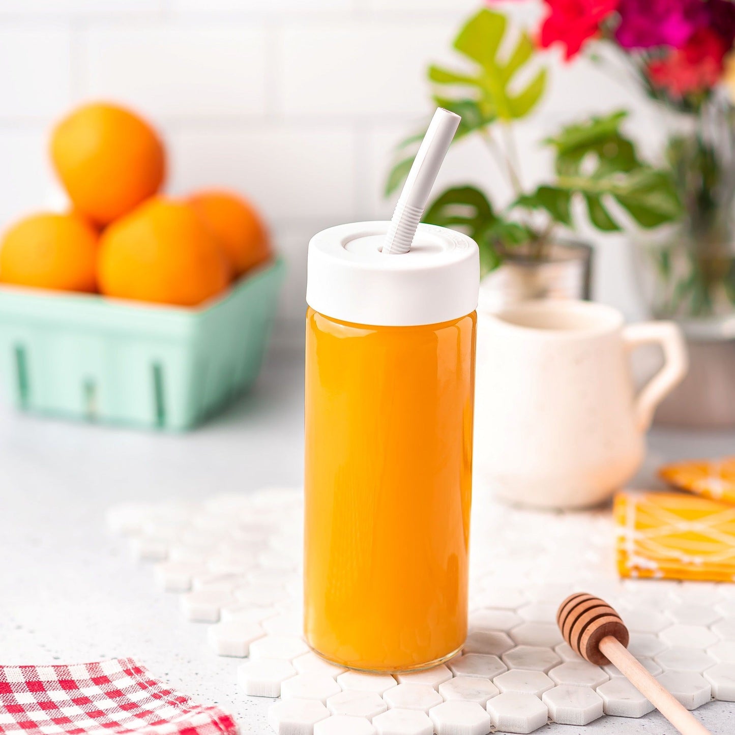 Straw Lids for Original Series Glass Bottles, 16oz size