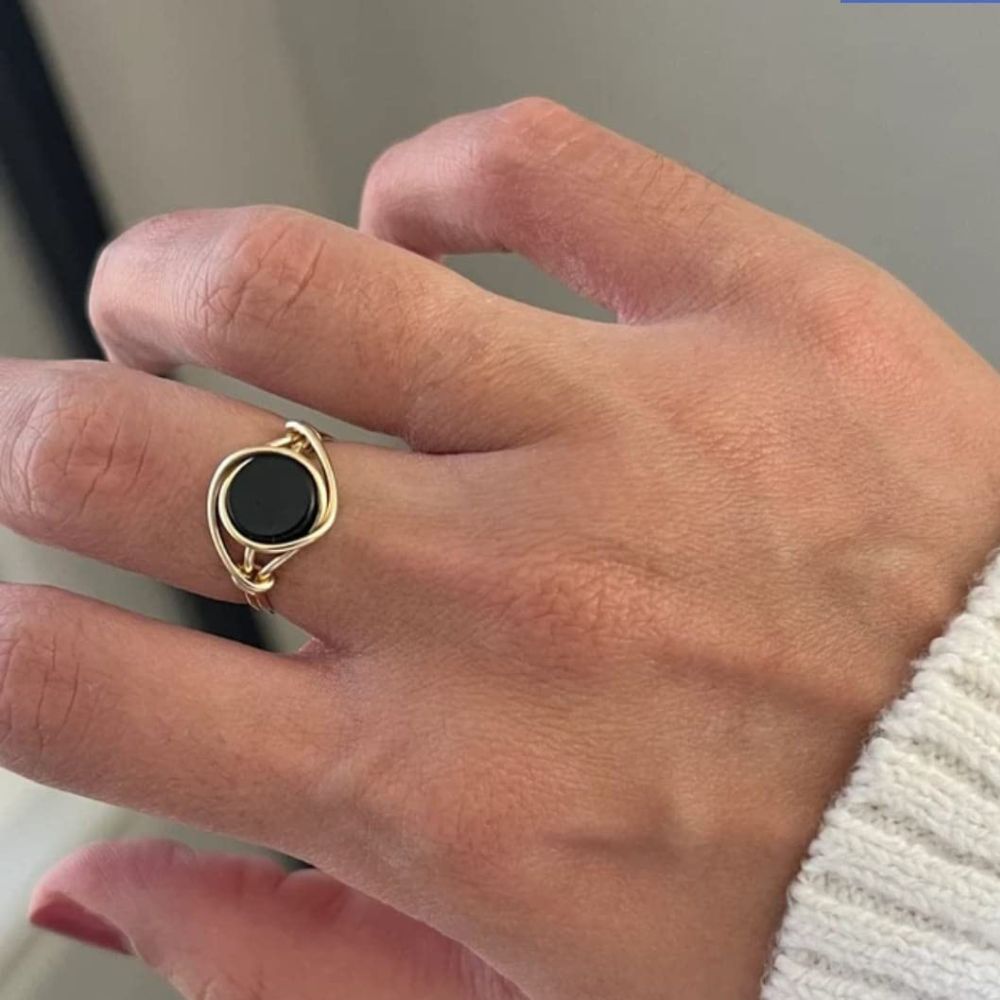 BLACK ONYX KNOT RING - Concordia Style Boutique