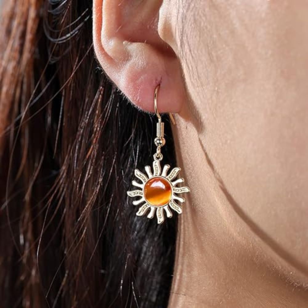 PLATED SUN EARRINGS (PAIR) - Concordia Style Boutique
