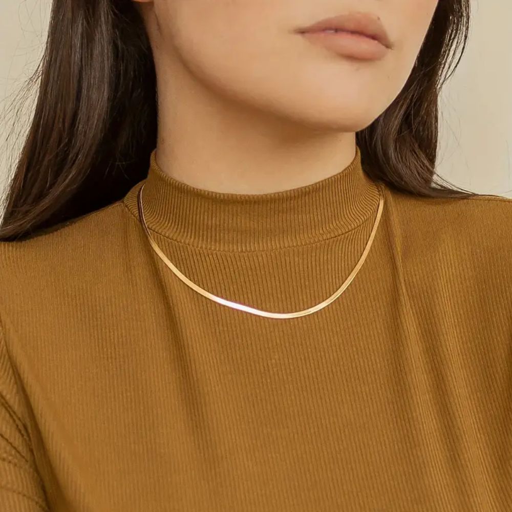 GOLD HERRINGBONE NECKLACE - Concordia Style Boutique