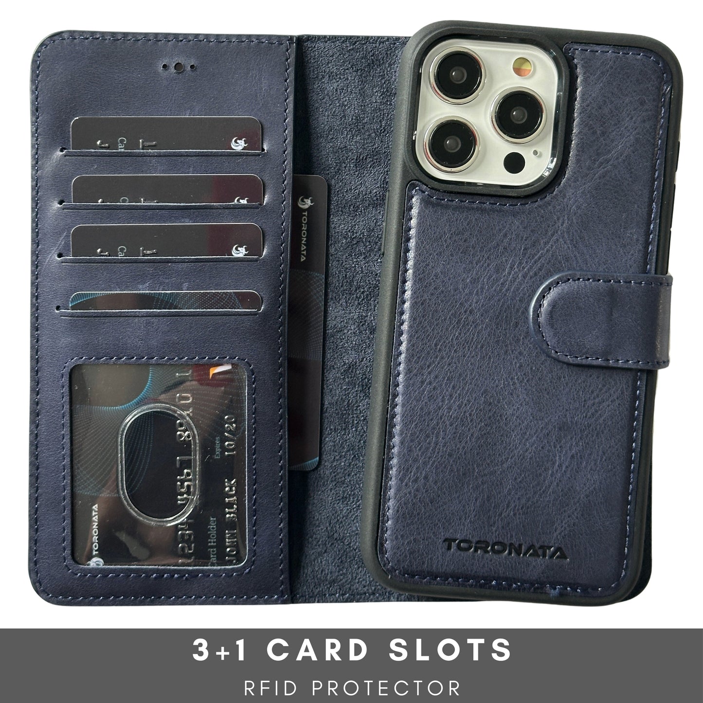 Vegas Premium Leather iPhone 15 Plus Wallet Case with MagSafe | Detachable RFID Blocking Luxury Wallet - Concordia Style Boutique