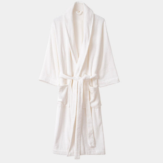 Classic Ultra-Soft Absorbent Cotton Bathrobe / White