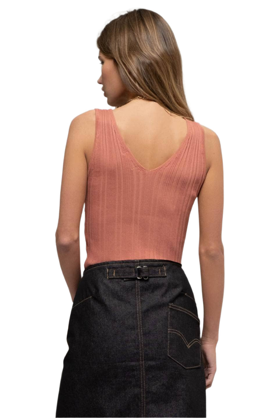 Sleeveless V Neck Sweater Knit Top