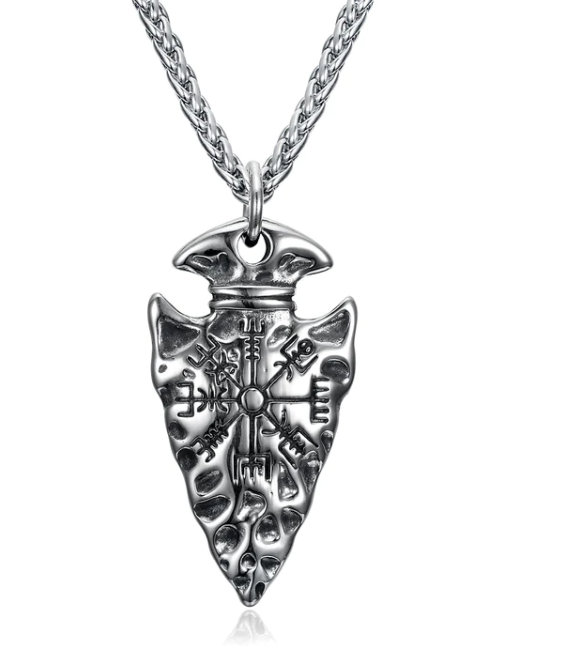 Asgard Crafted Handcrafted Stainless Steel Nordic Spear Head Pendant With Helm Of Terror - Premium Castor Oil from erDouckan - Just $12.07! Shop now at Concordia Style Boutique