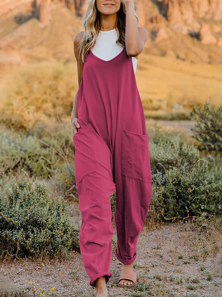 Double Take Full Size Sleeveless V-Neck Pocketed Jumpsuit - Concordia Style Boutique