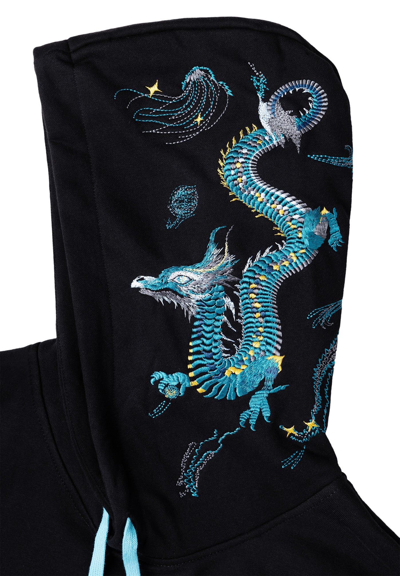 KH9000 Blue Dragon Embroidery Hoodie - Concordia Style Boutique