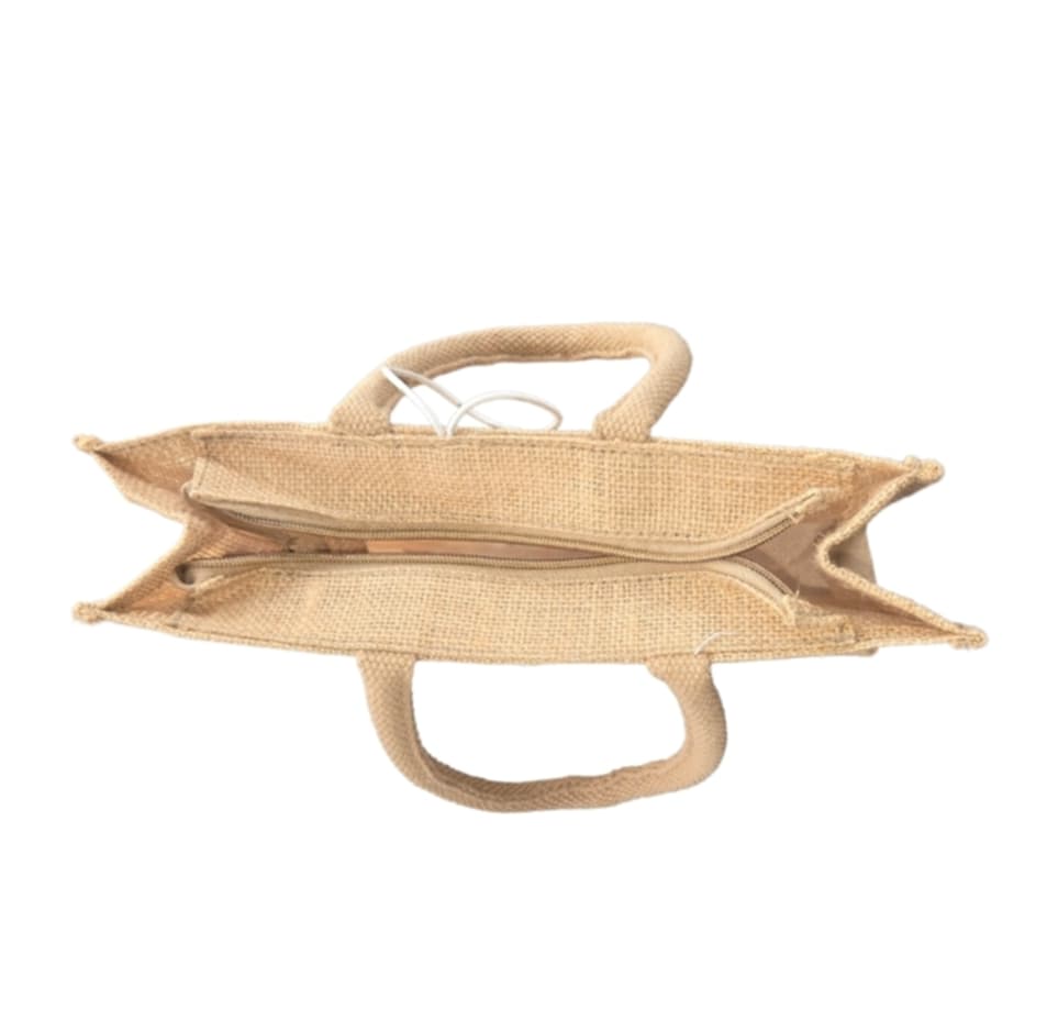 Vintage Style Jute Cotton Pocket Large Tote Shopping BAG Custom made