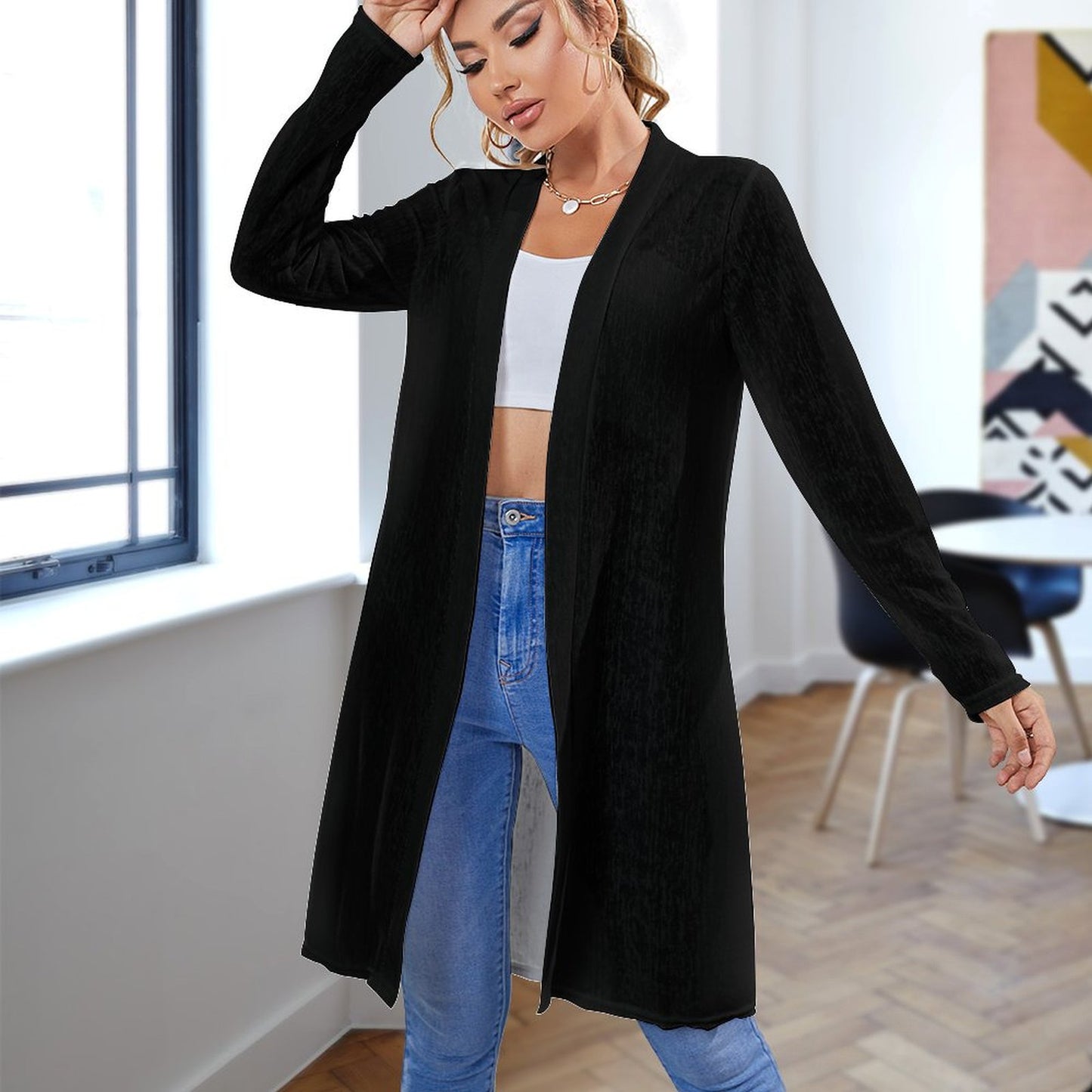 Medium Length Cardigan - Women's Mid-Length Cardigan - Premium Cardigan from Concordia Style Boutique - Just $36.34! Shop now at Concordia Style Boutique