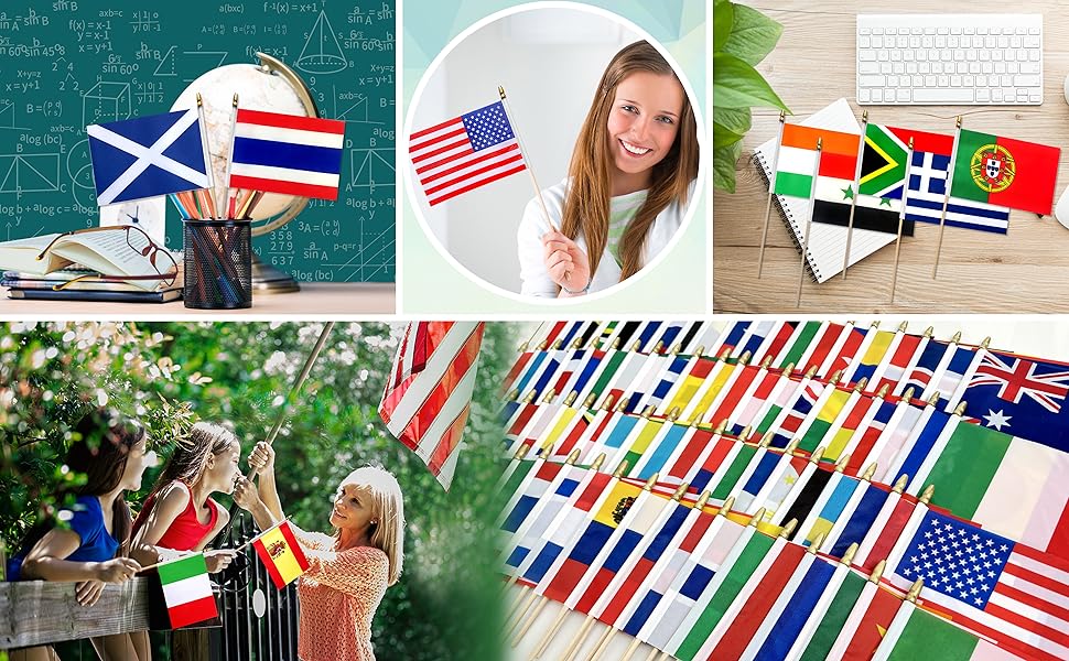 TSMD US American Stick Flags Small Mini USA Hand Held Flags,July 4th Decoration,Veteran Party,Memorial Day,5x8 Inch,12 Pack - Premium American Stick Flags from Concordia Style Boutique - Just $15.94! Shop now at Concordia Style Boutique