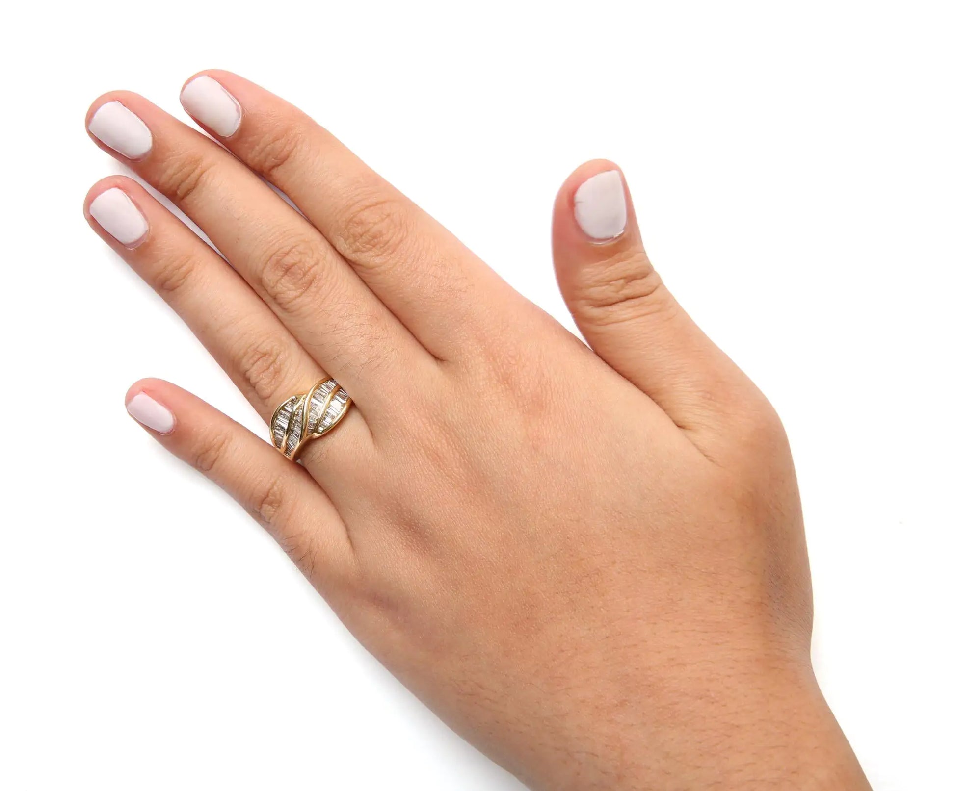 *Sold Out* 14K Yellow Gold Channel Set 1 1/3 Cttw Diamond Swirl and Weave Ring Band (H-I Color, SI1-SI2 Clarity) - Concordia Style Boutique