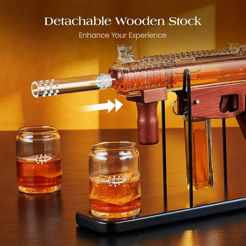 M-16 Machine Gun Whiskey Decanter Set