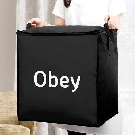 Quilts Storage Bag with Zipper - Obey - Premium quilt storage bag from Concordia Style Boutique - Just $20.50! Shop now at Concordia Style Boutique