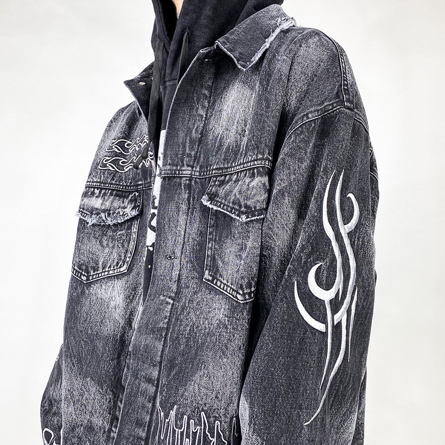 Shadow Destruction Denim Jacket - Concordia Style Boutique