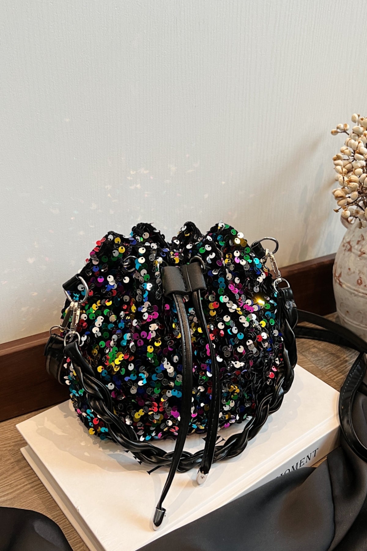 Sequin Drawstring Bucket Bag - Premium Bucket Bag from Concordia Style Boutique - Just $19.34! Shop now at Concordia Style Boutique